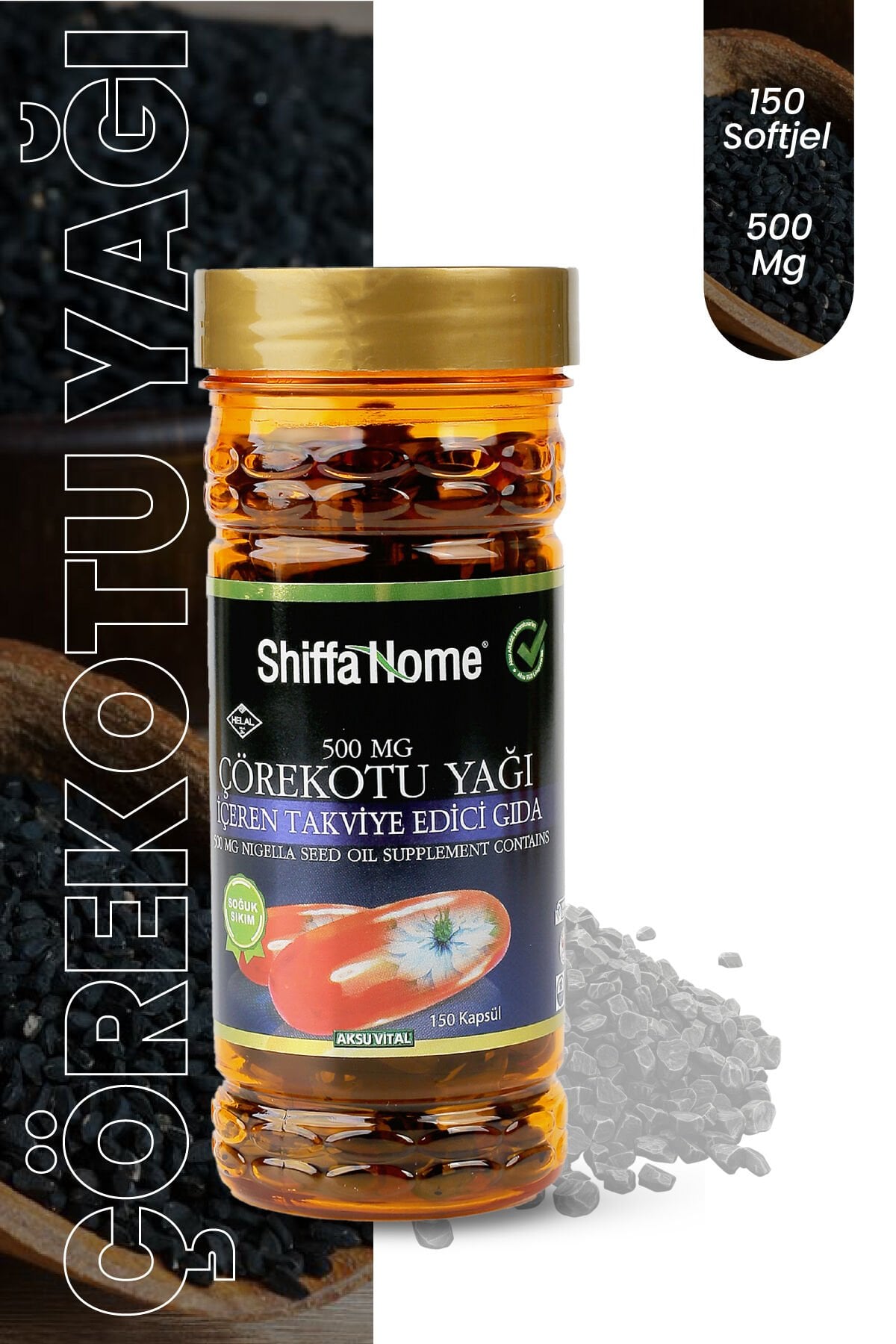Çörekotu Yağı 500 mg 150 Softjel