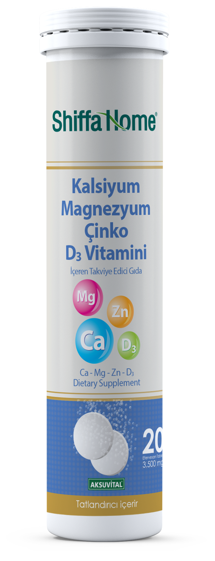 Kalsiyum Magnezyum Çinko D3 Vitamini - 20 Efervesan Tablet