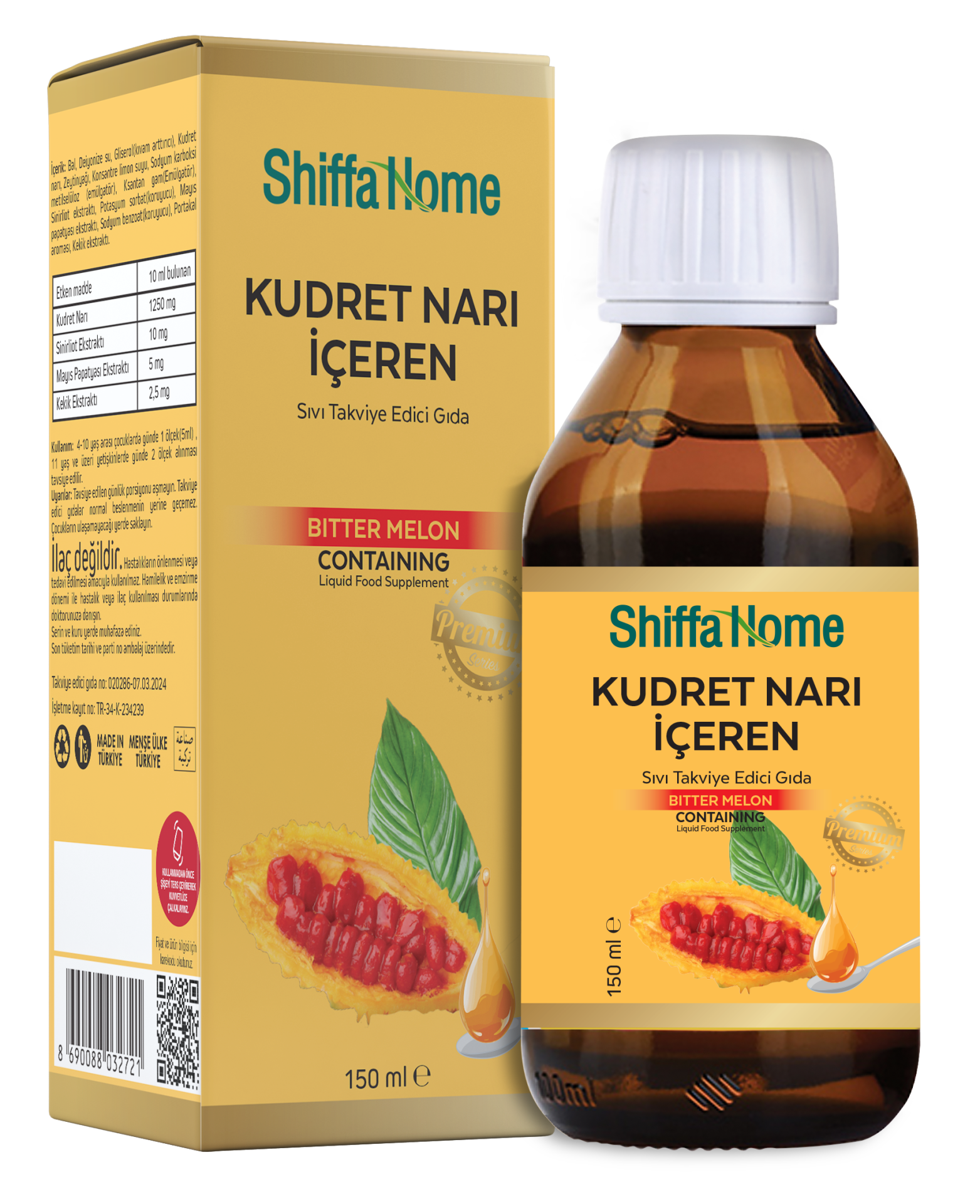 Kudret Narı İçeren 150 ml Şurup