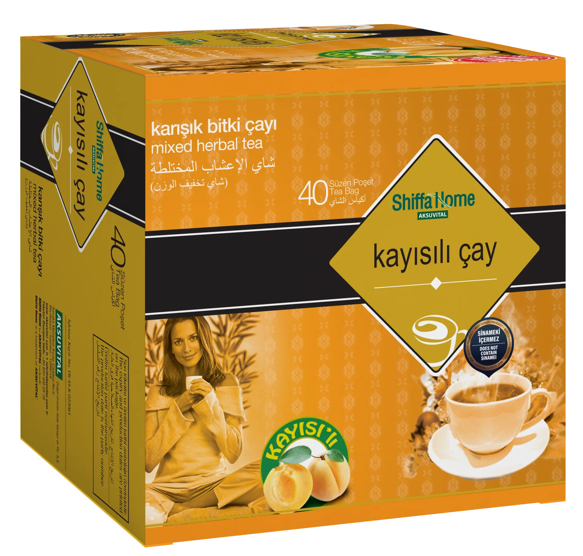 Slim Sinamekisiz Kayısılı Çay 40 Adet