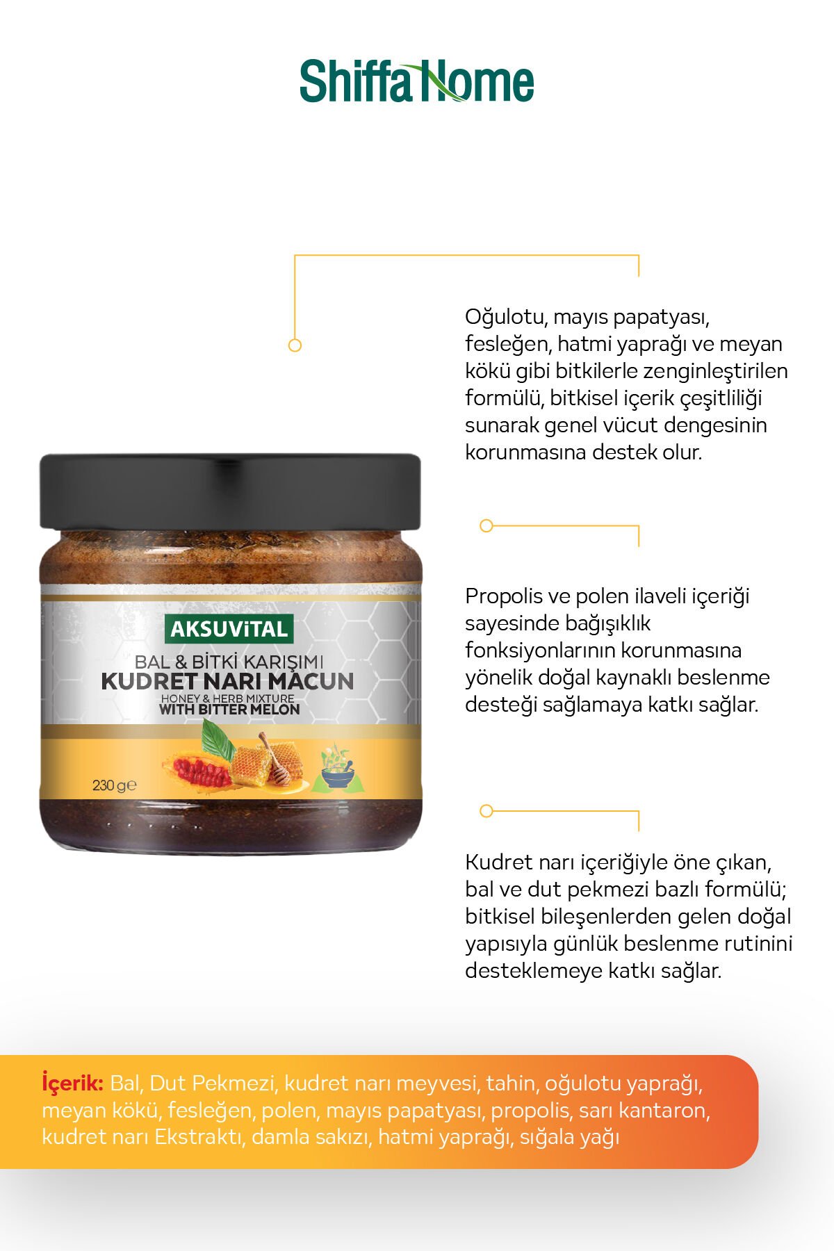 Bal Bitki Karışımı Kudret Narı Macunu 230 gr