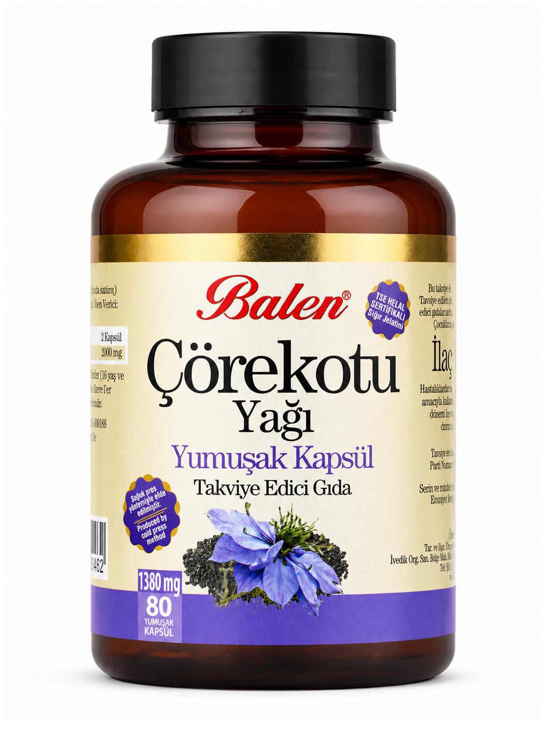 Çörekotu Yağı 1380 mg 80 Yumuşak Kapsül