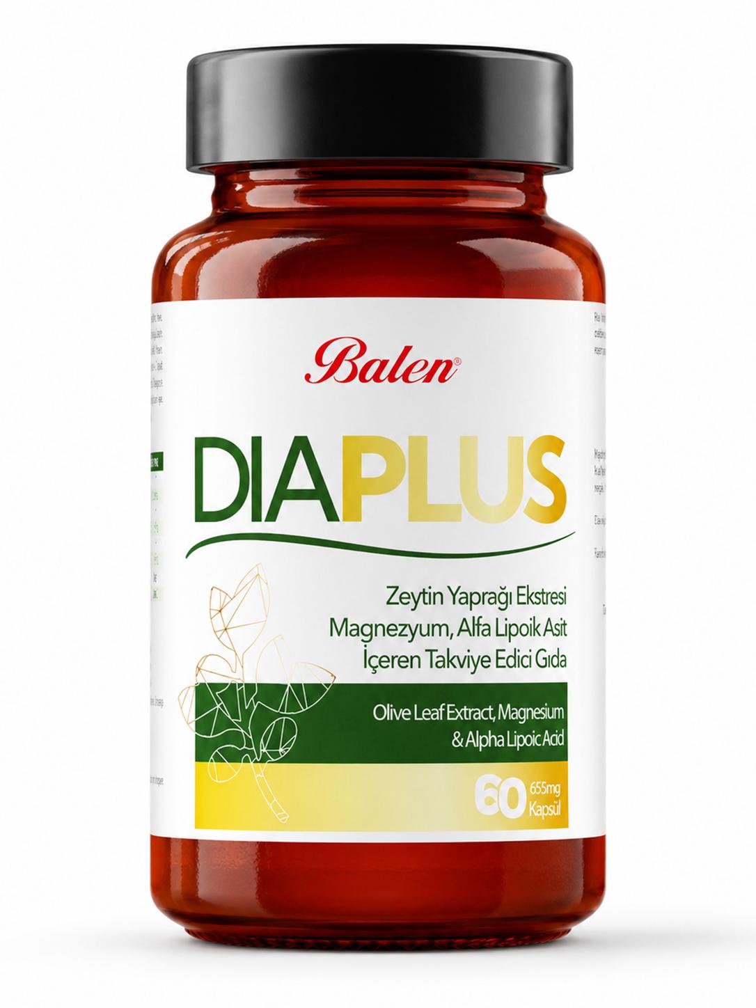 Dia Plus Zeytin Yaprağı, Magnezyum, Alfa Lipoik Asit 655 mg 60 Kapsül