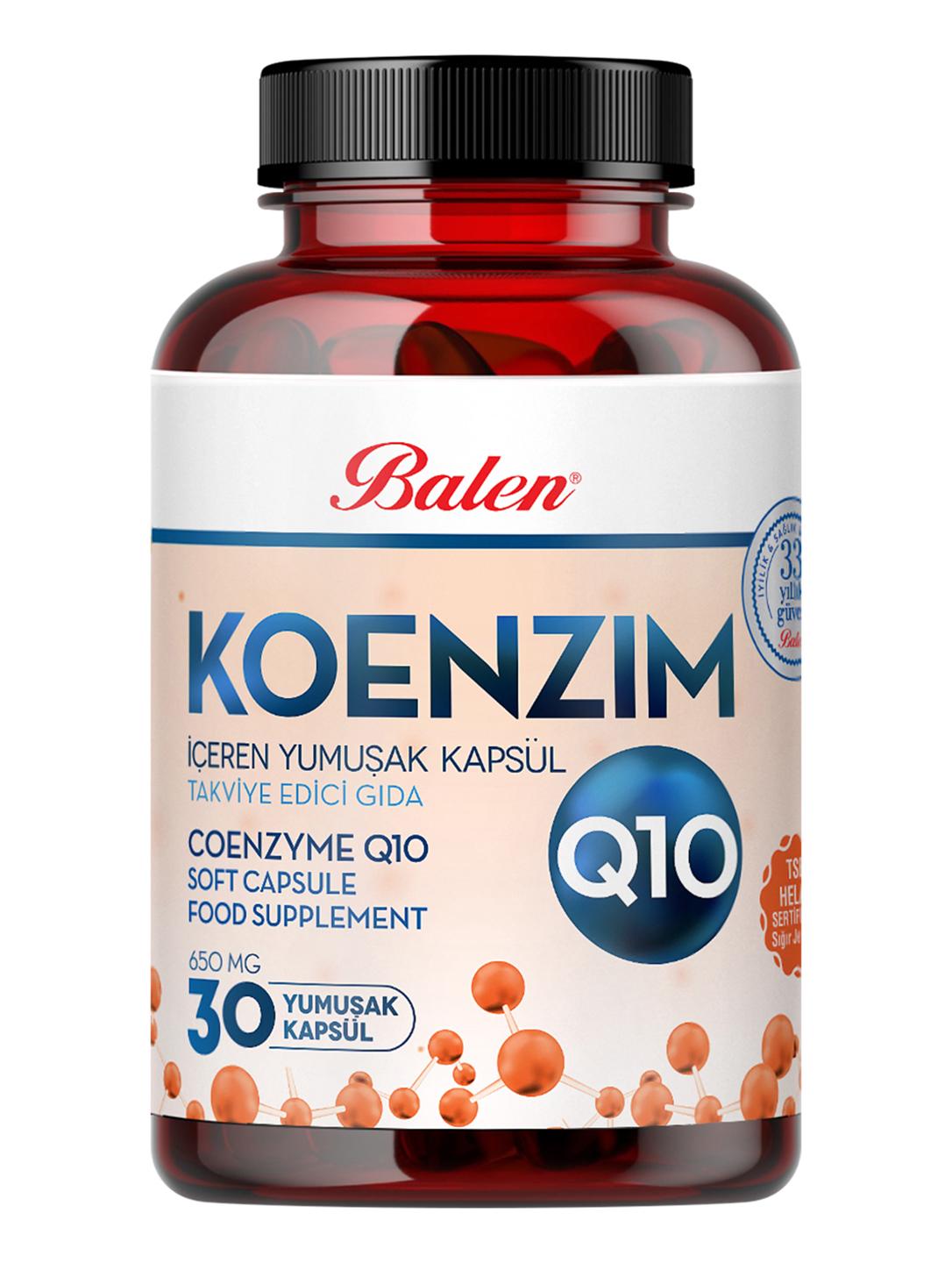 Koenzim Q10 İçeren 650 mg 60 Yumuşak Kapsül