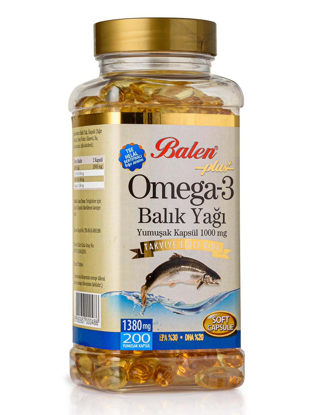 Omega 3 Balık Yağı 1380 mg 200 Yumuşak Kapsül