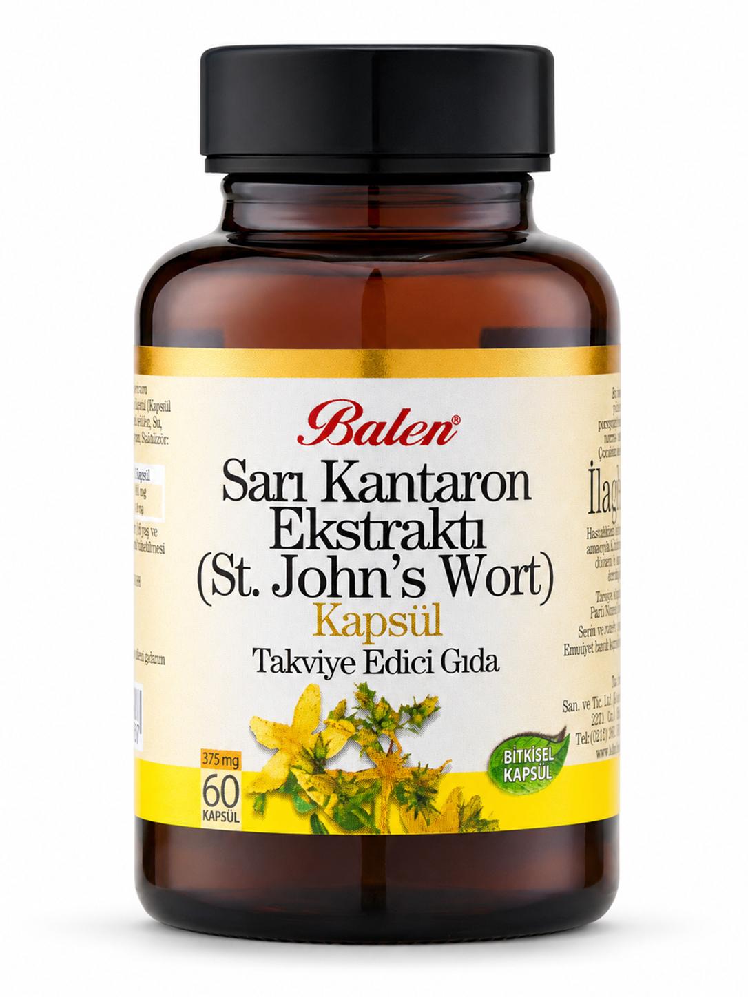 Sarı Kantaron Ekstraktı (St. John's Wort) 375 mg 60 Kapsül