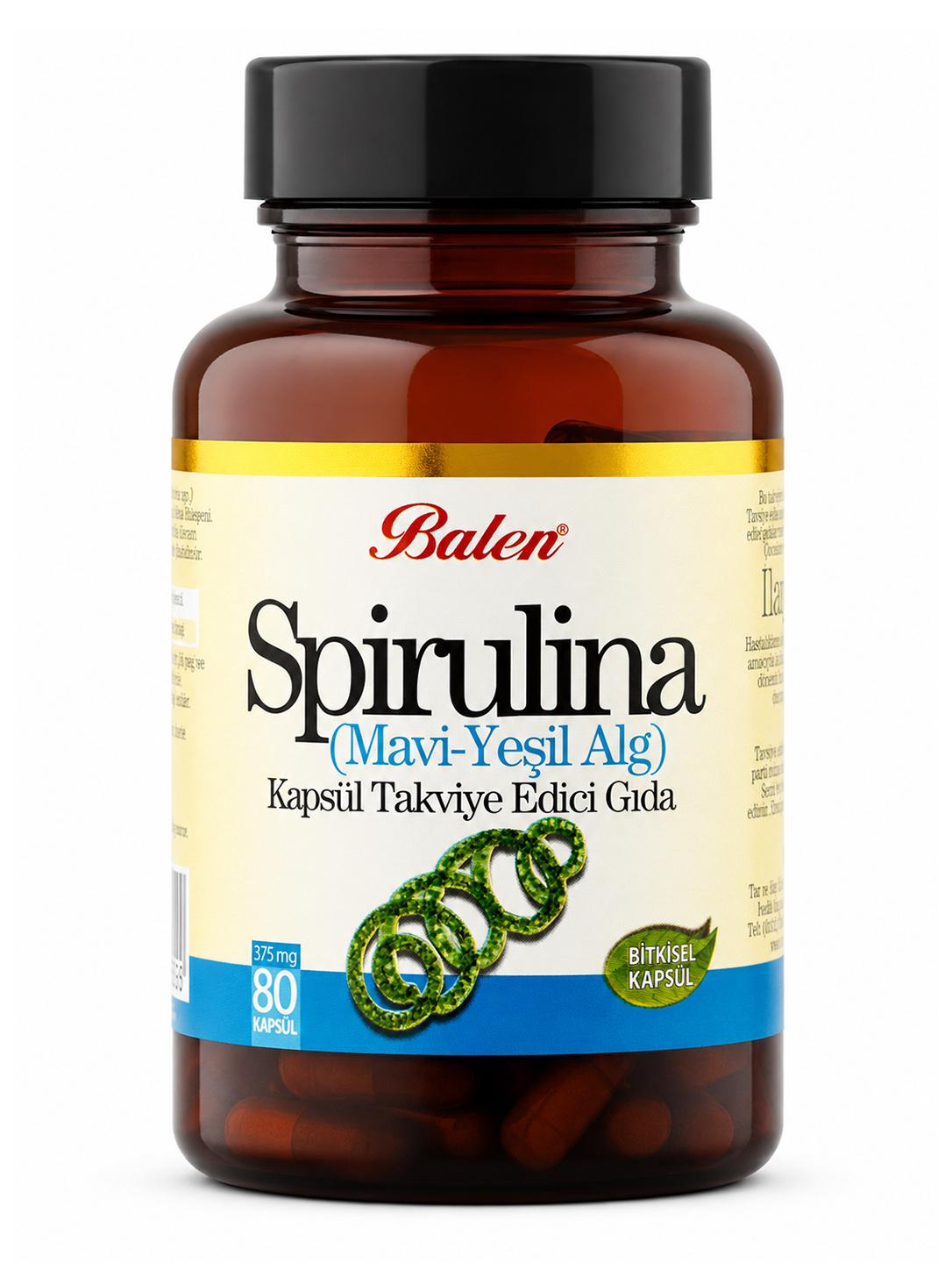 Spirulina (Mavi-Yeşil Alg) 375 mg 80 Kapsül